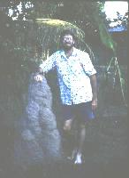 My cousin Ian McIntosh in his Darwin back garden . . .